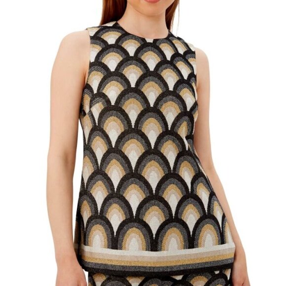 Trina Turk 'Haruto' Sleeveless Metallic Jacquard Top, Multicolor - Picture 1 of 2